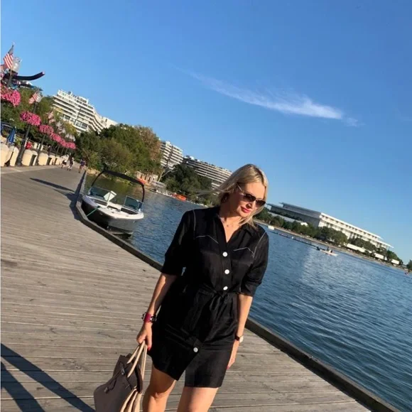 Sandro black dress with belt mini excellent condition - Picture 4 of 7